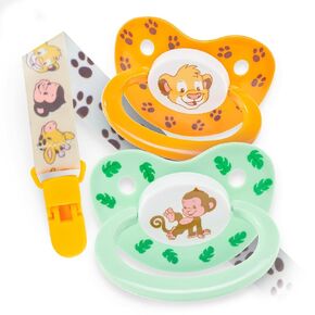 Rearz - Safari V2.0 - Adult Pacifier with Lanyard and Clip (2 Pacifiers and 1 Lanyard)