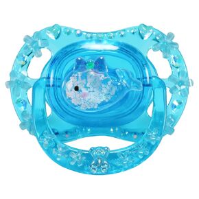 CutiePlusU Adult Sized Pacifier Dummy for Adult DIY Handmade-Small Whale Crystal Blue