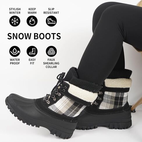 Womens Winter Snow Boots Waterproof Insulated Shell Duck Boots For Women Warm Boots Cold Weather in Saudi Arabia