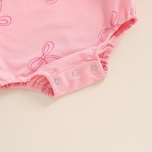 Baby Girl Crewneck Sweatshirt Romper Long Sleeve Bow Print Oversized Bubble Romper Newborn Fall Winter Clothes in Saudi Arabia