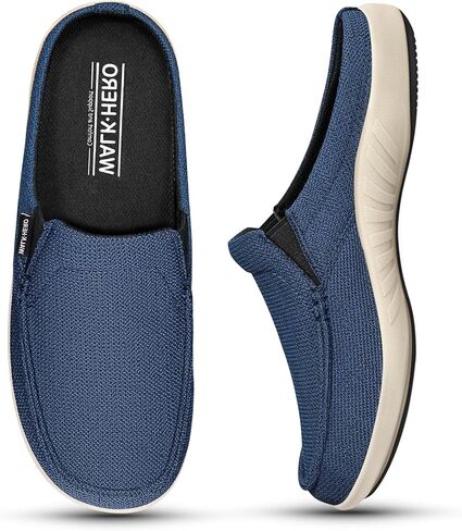 Mens Slippers with Arch Support, Breathable House Slippers for Men with Mesh Lining, Orthopedic Slip On Clog for Plantar Fasciitis, Indoor Outdoor House Shoes with Anti-Skid Rubber Sole (Black, 11) in Saudi Arabia