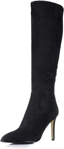 Women's Pointed Toe Side Zipper Sexy Stiletto High Heel Stretchy Knee High Boots in Saudi Arabia