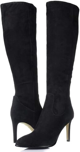 Women's Pointed Toe Side Zipper Sexy Stiletto High Heel Stretchy Knee High Boots in Saudi Arabia