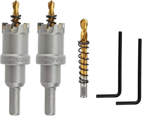 طقم منشار ثقب TCT مقاس 5/8 بوصة من كربيد التنجستن لقمة مثقاب مع مثقاب طيار مطلي بالتيتانيوم للمعادن والفولاذ المقاوم للصدأ والحديد (16 مم - قطعتان) in Saudi Arabia