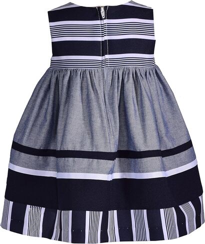 فستان بوني جين للأطفال حديثي الولادة للفتيات الصغيرات بدون أكمام من قماش الدنيم البحري in Kuwait