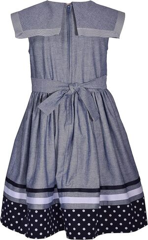 Bonnie Jean Newborn Infant Toddler Little Big Girls Sleeveless Denim Nautical Uniform Dress in Saudi Arabia
