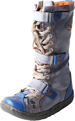 TMA EYES Women's Fashion Boots - PU and Genuine Leather Combination, Side Zipper and Strap Closure, Faux Fur Lining for Warmth and Comfort in Saudi Arabia