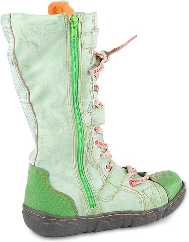 TMA EYES Women's Fashion Boots - PU and Genuine Leather Combination, Side Zipper and Strap Closure, Faux Fur Lining for Warmth and Comfort in Saudi Arabia