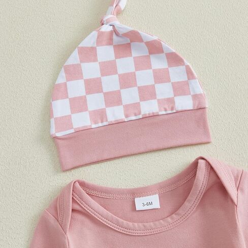 3Pcs Newborn Baby Girl Boy Coming Home Outfit Mom and Dad Me Romper Bodysuit Tops Pants Set +Hat Fall Clothes in Saudi Arabia
