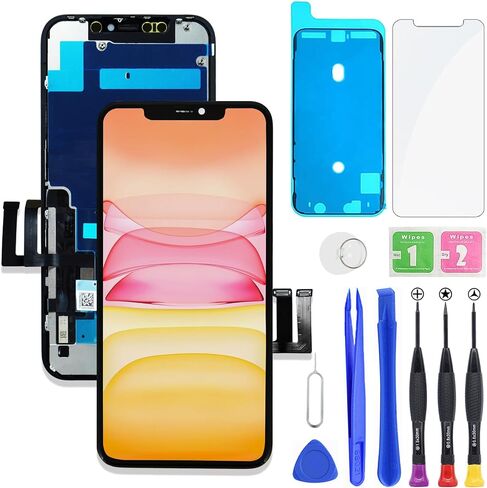 for iPhone 11 Pro Max LCD Display FHD Screen Replacement 3D Touch Digitizer Frame Full Assembly with Repair Tools Kit for 6.5 inch A2218, A2161, A2220+Waterproof Adhesive+Screen Protector in Kuwait