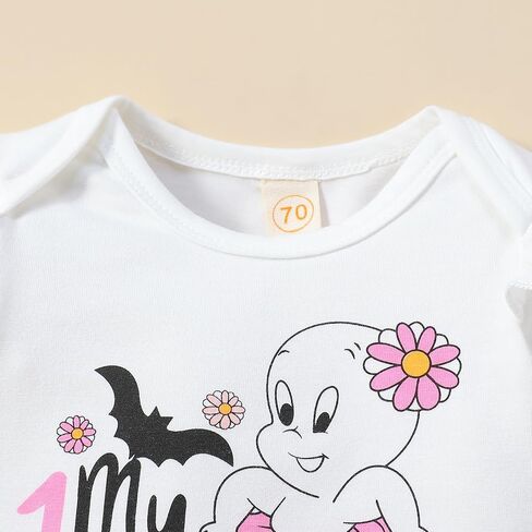 Goodplayer My First Halloween Baby Outfit الوليد طفلة جرس أسفل الزي هالوين مضيئة السراويل مجموعة عقال الملابس in Kuwait