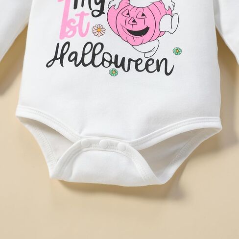 Goodplayer My First Halloween Baby Outfit الوليد طفلة جرس أسفل الزي هالوين مضيئة السراويل مجموعة عقال الملابس in Kuwait