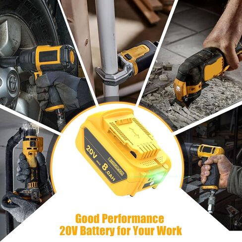 8.0Ah Replacement for Dewalt 20V Max Battery, Compatible with Dewalt 20V Battery Max XR DCB207 DCB206 DCB204 DCB201 DCB200 DCD/DCF/DCG Series 2PCS in Kuwait