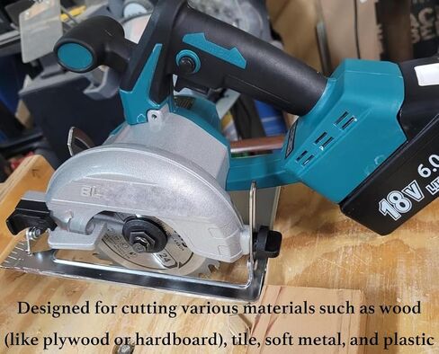 منشار دائري لاسلكي مقاس 5 بوصات، منشار دائري مدمج بمحرك بدون فرش مخصص لبطارية ماكيتا 18 فولت، أداة قطع الطاقة 6500 دورة في الدقيقة مع شفرة 2 × 5 بوصات للمعادن الرقيقة للبلاط الخشبي، عمق القطع وزاوية قابلة للتعديل in Kuwait
