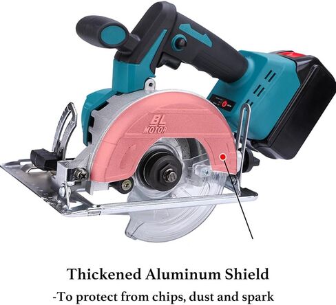 منشار دائري لاسلكي مقاس 5 بوصات، منشار دائري مدمج بمحرك بدون فرش مخصص لبطارية ماكيتا 18 فولت، أداة قطع الطاقة 6500 دورة في الدقيقة مع شفرة 2 × 5 بوصات للمعادن الرقيقة للبلاط الخشبي، عمق القطع وزاوية قابلة للتعديل in Kuwait
