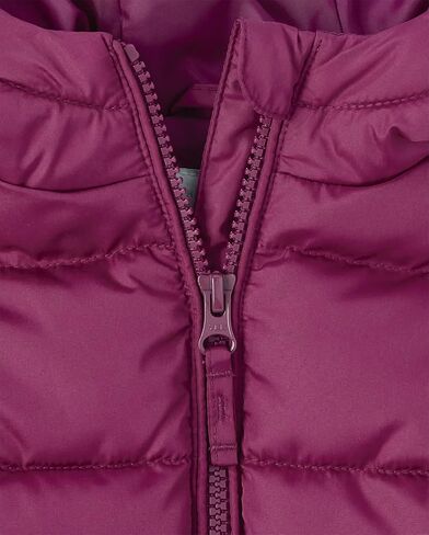 The Children's Place Baby Girls' and Toddler Medium Weight Puffer Jacket, Wind, Water-Resistant, Mauve Floral in Saudi Arabia