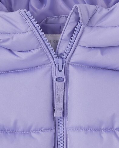 The Children's Place Baby Girls' and Toddler Medium Weight Puffer Jacket, Wind, Water-Resistant, Mauve Floral in Saudi Arabia