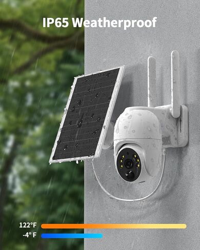 4G LTE Cellular Security Camera, No WiFi Needed Security Solar Cameras Wireless Outdoor with SIM Card, 2K HD Video, 360° View, Color Night Vision, PIR Motion in Kuwait