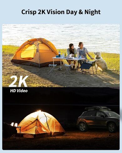 4G LTE Cellular Security Camera, No WiFi Needed Security Solar Cameras Wireless Outdoor with SIM Card, 2K HD Video, 360° View, Color Night Vision, PIR Motion in Kuwait