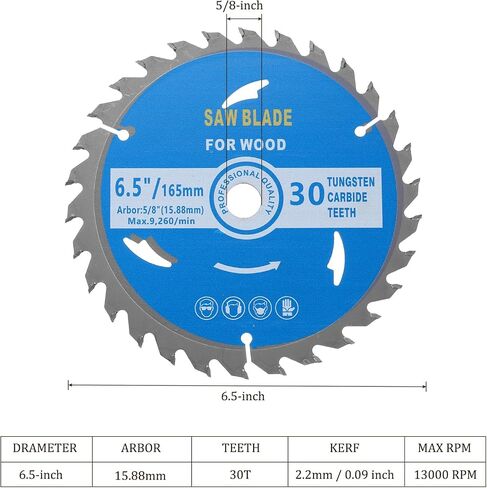 Circular Saw Blade - [5-1/2-inch x 48 Teeth x 1/2" Arbor] Circular Metal Cutting Blade for Woodworking Plastic Use, 0.09-inch Kerf in Saudi Arabia