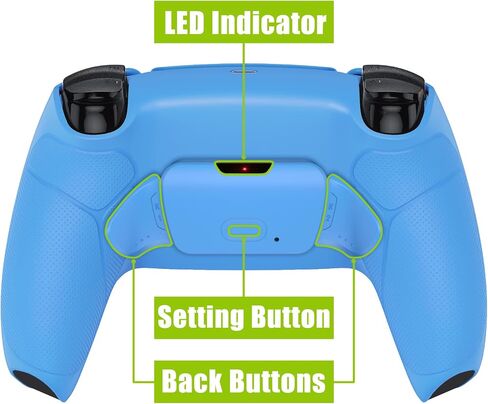 eXtremeRate Starlight Blue Rubberized Grip Programable RISE V3 Remap Kit for PS5 Controller BDM-030 040 050, Upgrade Board Redesigned Bottom Shell Back Buttons for PS5 Controller - NO Controller in Saudi Arabia