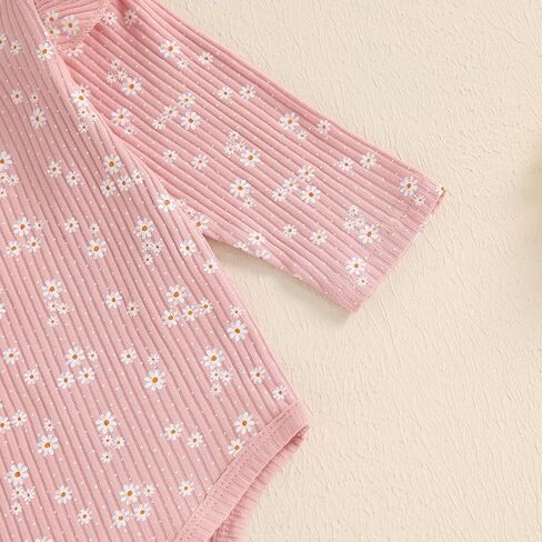Baby Girl Fall Clothes Set Floral Print Long Sleeve Romper Pants Set Cute Infant Newborn Outfit 3 6 9 12 18 Months in Kuwait