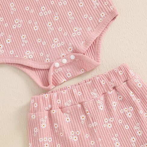 Baby Girl Fall Clothes Set Floral Print Long Sleeve Romper Pants Set Cute Infant Newborn Outfit 3 6 9 12 18 Months in Kuwait