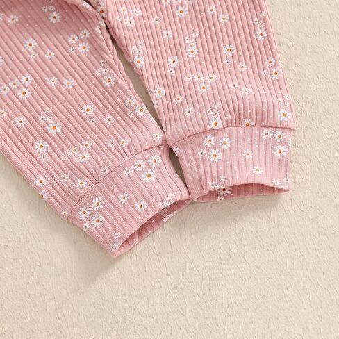 Baby Girl Fall Clothes Set Floral Print Long Sleeve Romper Pants Set Cute Infant Newborn Outfit 3 6 9 12 18 Months in Kuwait