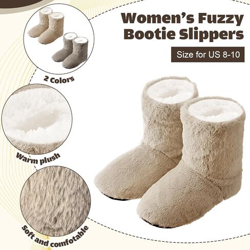 Geyoga 2 Pairs Women's Fuzzy Bootie Slippers Soft Warm Plush Slipper Socks Fuzzy Booties for Women Winter House Indoor Cozy Slippers in Saudi Arabia