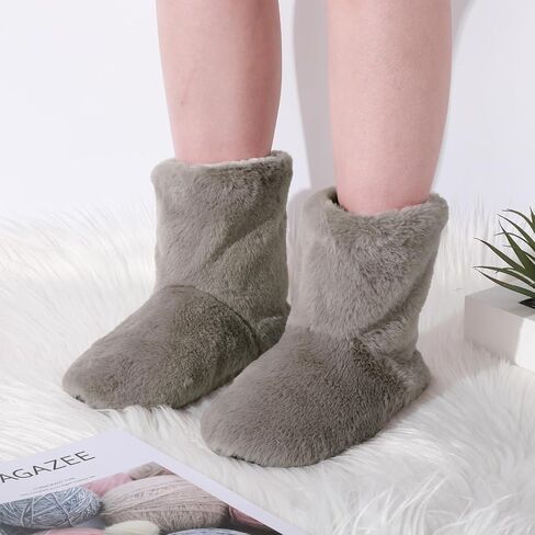 Geyoga 2 Pairs Women's Fuzzy Bootie Slippers Soft Warm Plush Slipper Socks Fuzzy Booties for Women Winter House Indoor Cozy Slippers in Saudi Arabia