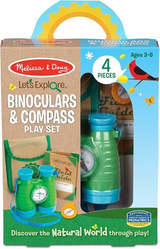 Melissa & Doug Let's Explore Binoculars & Compass Toy Play Set | Kids Outdoor Activity Set | Toy Binoculars | Camping Play Sets for Kids | Kids Binoculars | Gifts Boys & Girls Ages 3+ in Saudi Arabia