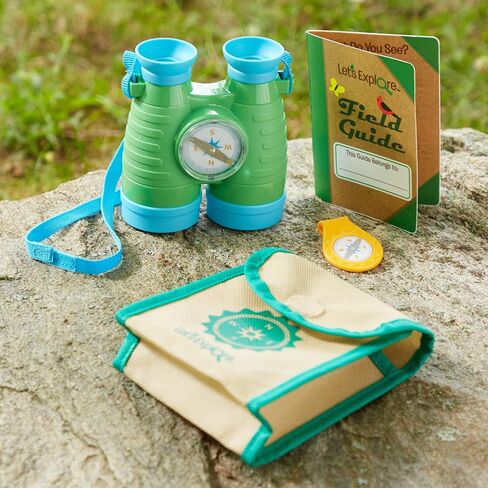 Melissa & Doug Let's Explore Binoculars & Compass Toy Play Set | Kids Outdoor Activity Set | Toy Binoculars | Camping Play Sets for Kids | Kids Binoculars | Gifts Boys & Girls Ages 3+ in Saudi Arabia