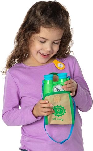 Melissa & Doug Let's Explore Binoculars & Compass Toy Play Set | Kids Outdoor Activity Set | Toy Binoculars | Camping Play Sets for Kids | Kids Binoculars | Gifts Boys & Girls Ages 3+ in Saudi Arabia