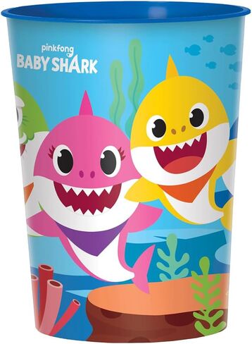 Amscan Baby Shark Plastic Favor (16 Oz.) -1 Pc.| Perfect For Ocean-Themed Celebrations Cup, Blue in Saudi Arabia