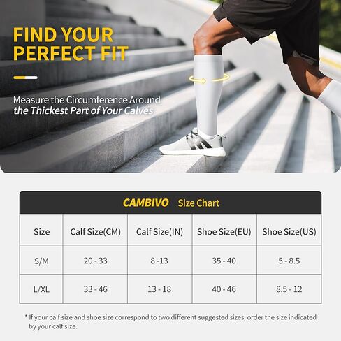 جوارب ضاغطة من كامبيفو للنساء والرجال - زوجان من جوارب دعم الركبة 15-20 مم زئبق للممرضات والجري والسفر in Kuwait