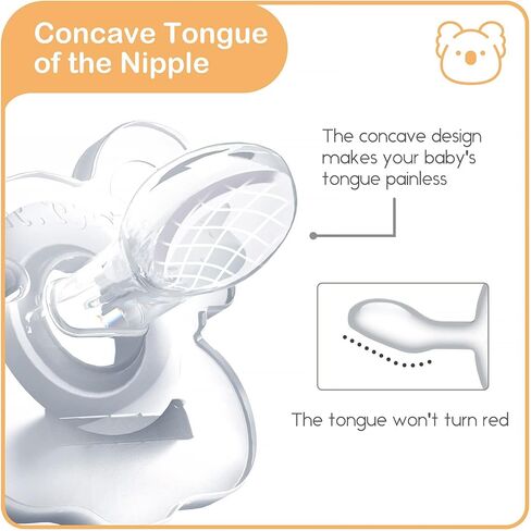 TYRY.HU Soother Baby Pacifiers, BPA-Free Silicone Newborn Pacifiers with Leaf Handle & 2 Air Holes for Safety to Baby, Koala Shape Pacifier, 4 Set with Pacifier Holder Case(Clear) in Saudi Arabia