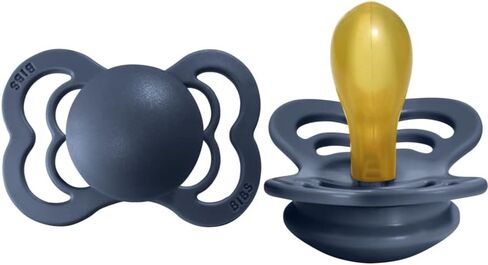 BIBS Pacifiers - Supreme Collection | BPA-Free Baby Pacifier | Made in Denmark | Set of 2 Steel Blue Color Premium Soothers | Size 0-6 Months in Saudi Arabia