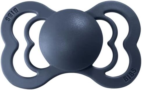 BIBS Pacifiers - Supreme Collection | BPA-Free Baby Pacifier | Made in Denmark | Set of 2 Steel Blue Color Premium Soothers | Size 0-6 Months in Saudi Arabia