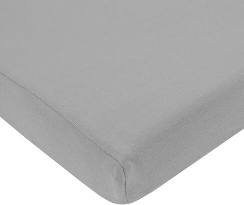 American Baby Company 100% Natural Supreme Cotton Jersey Knit Fitted Portable/Mini-Crib Sheet, Gray, Soft Breathable, for Boys and Girls in Kuwait