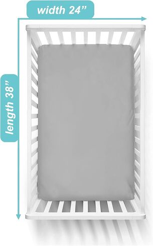 American Baby Company 100% Natural Supreme Cotton Jersey Knit Fitted Portable/Mini-Crib Sheet, Gray, Soft Breathable, for Boys and Girls in Kuwait