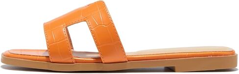 TRULAND H Strap Flat Slide Sandals for Women - Cute Fashion Open Square Toe Summer Dressy Sandals in Saudi Arabia