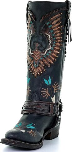 حذاء راكب الدراجة النارية بطبقة نسر أسود للسيدات من Corral A3616 9.5 in Kuwait