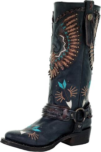 حذاء راكب الدراجة النارية بطبقة نسر أسود للسيدات من Corral A3616 9.5 in Kuwait