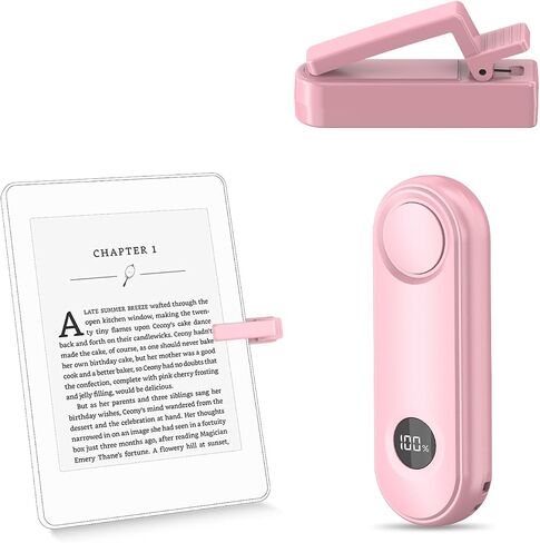 Remote Control Page Turner for Kindle Paperwhite Oasis Kobo eReaders, Page Turner Clicker for ipad Tablets Reading Novels with LCD Power Display, Pink in Saudi Arabia