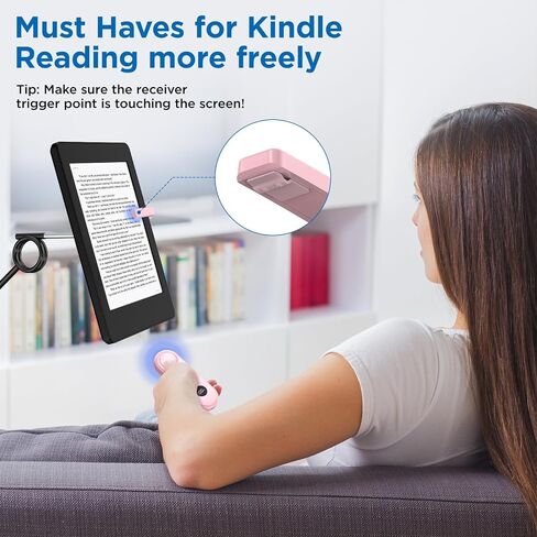 Remote Control Page Turner for Kindle Paperwhite Oasis Kobo eReaders, Page Turner Clicker for ipad Tablets Reading Novels with LCD Power Display, Pink in Saudi Arabia