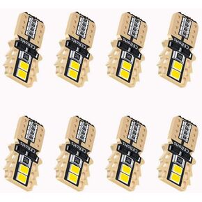 Starmotor 194 LED لمبة الضوء 6000K T10 W5W لمبة LED أضواء السيارة الداخلية 15-SMD LED استبدال 168 لمبة إضاءة داخلية طقم إضاءة LED لقبة السيارة، علامة جانبية، لمبة إضاءة لوحة الترخيص (حزمة من 8) in Kuwait