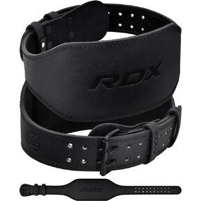 RDX Weight Lifting Belt Gym Fitness, Cowhide Leather, 4" 6" Padded Lumbar Back Support, 10 Adjustable Holes, Weightlifting Powerlifting Bodybuilding Deadlift Squat Workout Strength Training, Men Women