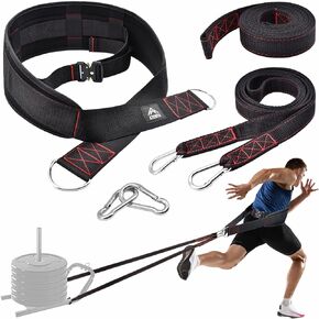 Weight Lifting Belts for Pulling, Strength Training, Adjustable Closure, 2 Straps & 4 Hooks Included