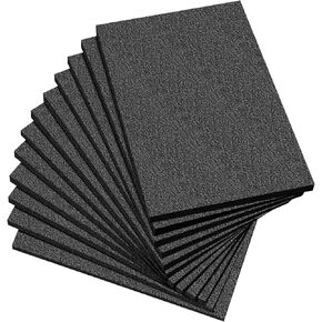 12 Pcs 12" x 8" x 0.5" Polyethylene Foam Thick Foam Sheet Firm Black Foam Padding PE Foam Packing Foam Pieces for Craft Shipping Moving