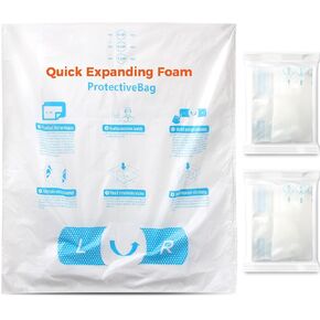 18" x 24" 2 PCS TONESPAC Instant Pack Quick Expanding Foam X-400 Packaging Bag for Packaging and Shipping